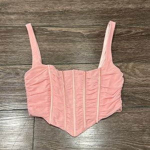 White Fox Boutique Pink Corset Crop Top. Size Small.
